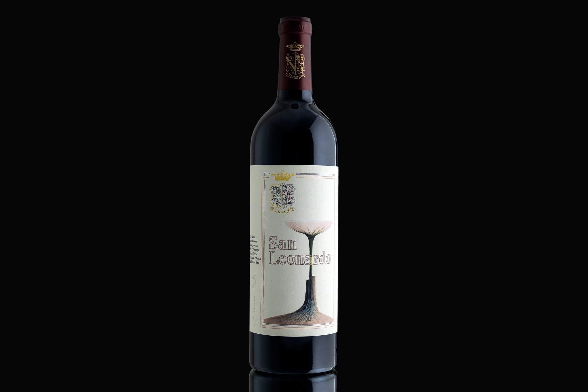 Etichetta d'artista di Simone Berti per il San Leonardo 2018