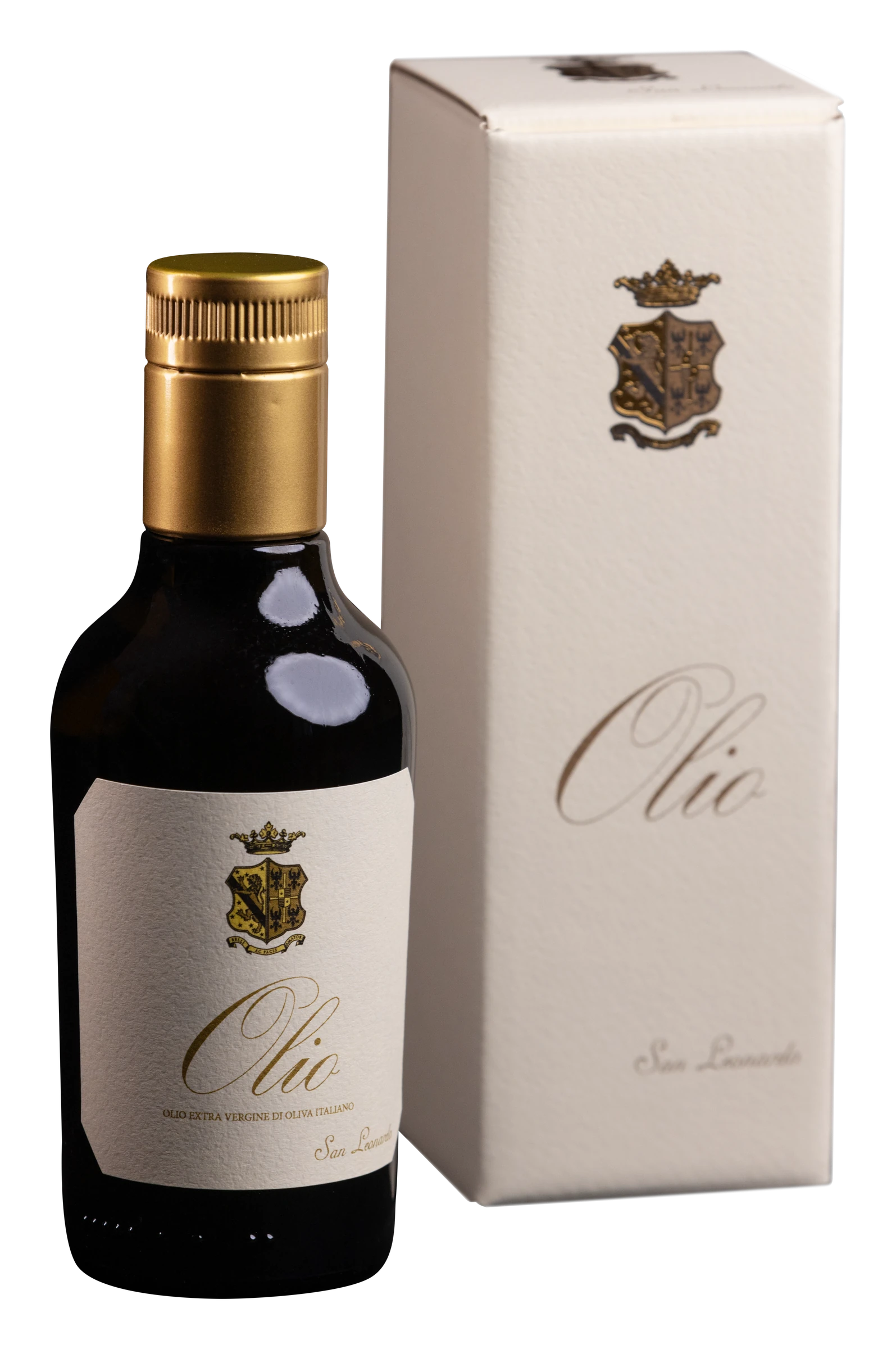 Olio di San Leonardo con la sua confezione